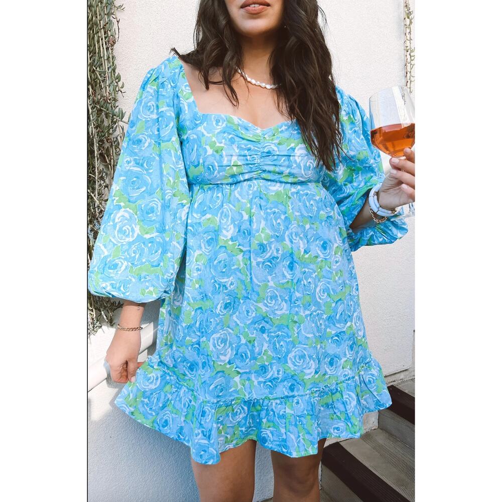 Show Me Your MuMu Blue Floral Mini Dress